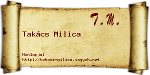 Takács Milica névjegykártya